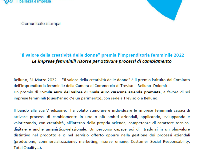 Premio Imprenditoria Femminile 2021 2022