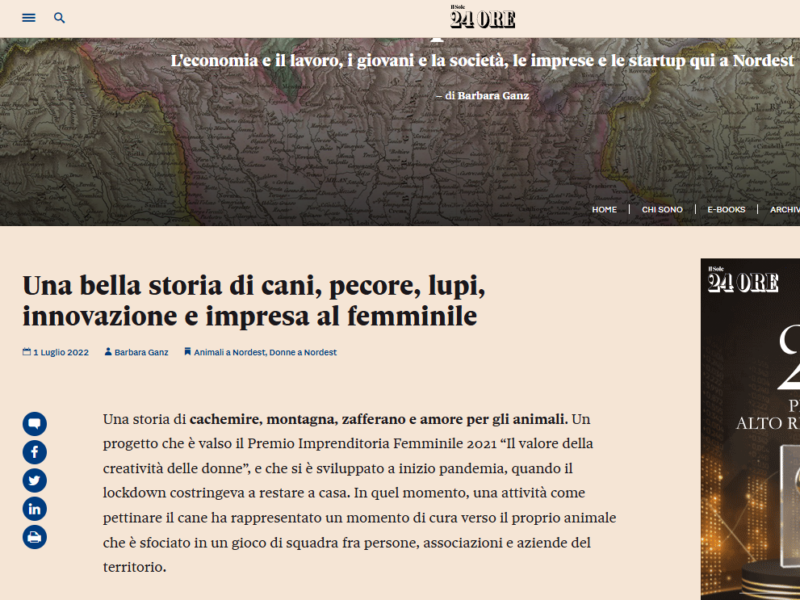 Articolo di Barbara Ganz Il sole 24 ore